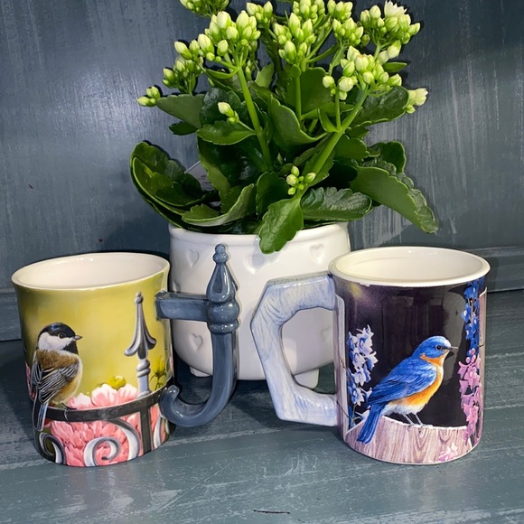 Chickadee Sculpted Mugs Set by Rosemary Millette By Brand Wild - Picture 1 of 11